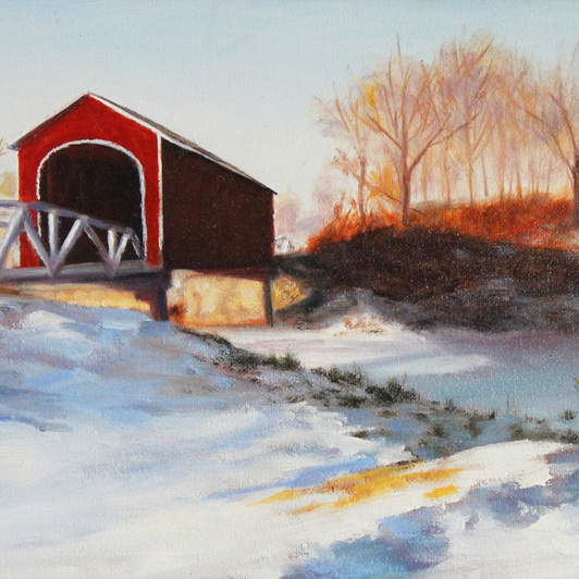"Wolf Covered Bridge" 8x16 Oil
